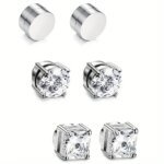 Magnetiska örhängen med zirkonia – Ingen piercing krävs (6 mm)