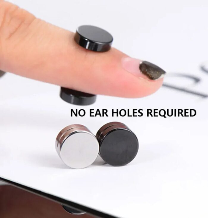 Magnetiska örhängen med zirkonia – Ingen piercing krävs (6 mm) - Bild 4