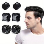Magnetiska örhängen med zirkonia – Ingen piercing krävs (6 mm) - Bild 5