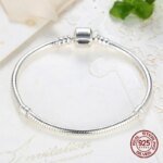 Handgjort ormkedjearmband i 925 sterling silver – Elegant basarmband för berlocker - Bild 3