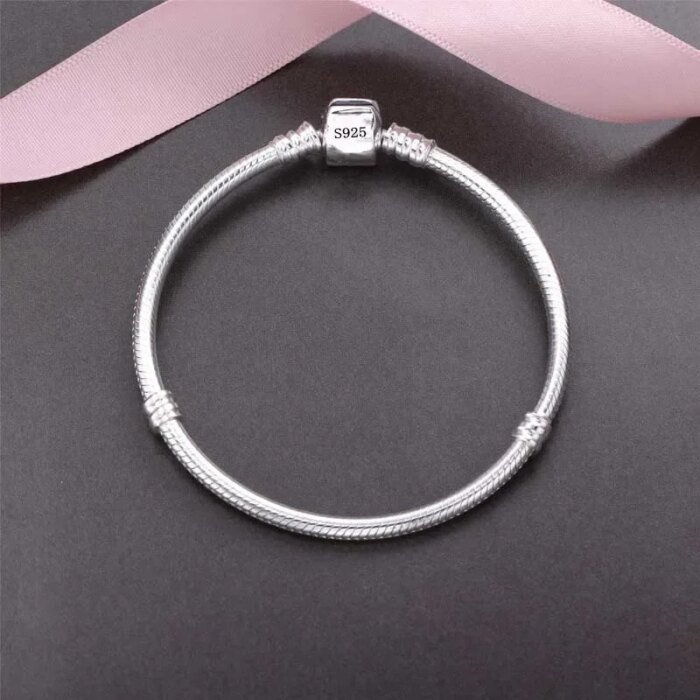Handgjort ormkedjearmband i 925 sterling silver – Elegant basarmband för berlocker - Bild 4