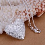 Halsband i Äkta 925 Sterling Silver med Foto Medaljong – Ormkedja 18/20/22/24 Tum för Dam