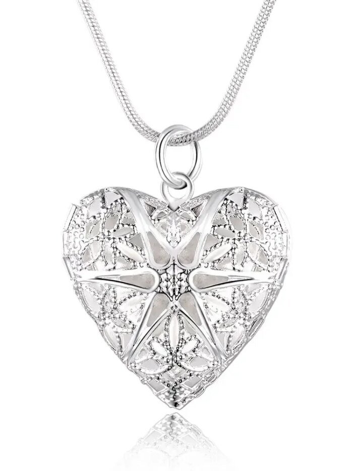 Halsband i Äkta 925 Sterling Silver med Foto Medaljong – Ormkedja 18/20/22/24 Tum för Dam - Bild 3