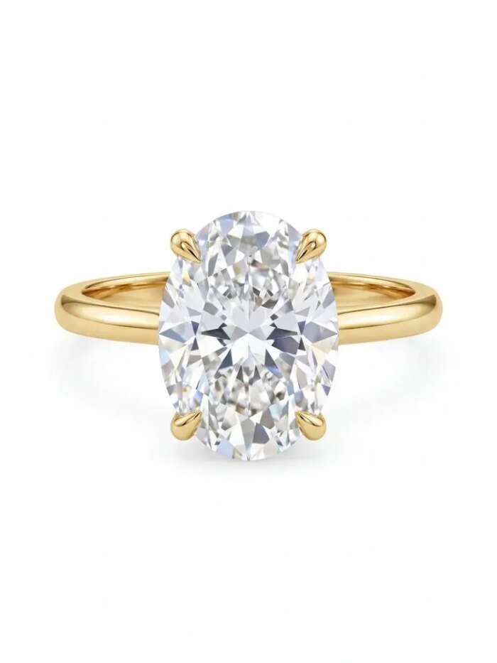 925 Sterling Silver Ring med Oval Zirkonia 1–8 CT – Lyxig Förlovnings- och Vigselring för Dam - Bild 6