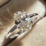 925 Sterling Silver Ring med Oval Zirkonia 1–8 CT – Lyxig Förlovnings- och Vigselring för Dam - Bild 2
