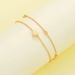 Modernt Smyckesset med Hjärta och Imitationspärlor – Halsband och Armband i Guld- eller Silverfärg för Dam - Bild 4