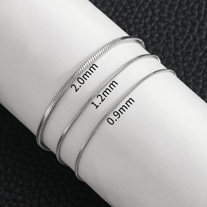 Enkel Fyrkantig Ormkedja Armband i Rostfritt Stål – Trendigt Armband för Dam och Herr - Bild 6