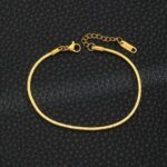 Enkel Fyrkantig Ormkedja Armband i Rostfritt Stål – Trendigt Armband för Dam och Herr - Bild 4