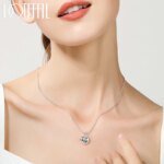 DOTEFFIL 925 Sterling Silver Halsband med Litet Hjärtformat Hänge – Ormkedja 45–60 cm för Dam - Bild 3