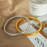 Vattentätt armband i rostfritt stål, retro elastisk design, kraftig metall med högblank polering - Bild 5