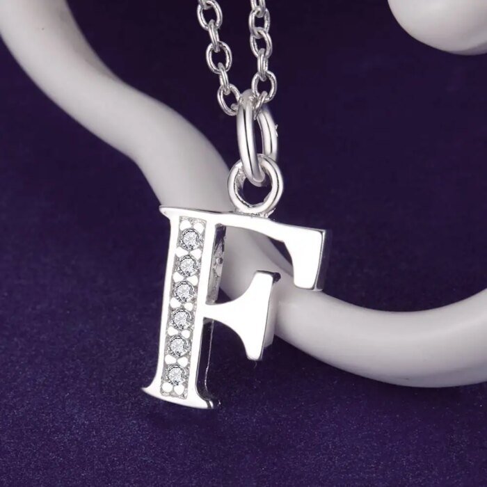 Halsband med Bokstav A–Ö i 925 Sterling Silver – Hänge med Zirkon för Dam, Personlig Smyckespresent - Bild 4