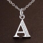 Halsband med Bokstav A–Ö i 925 Sterling Silver – Hänge med Zirkon för Dam, Personlig Smyckespresent