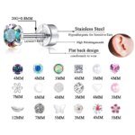 2-pack Örhängen i Rostfritt Stål med Hjärta och Måne – Skruvstift för Tragus, Brosk och Piercing för Dam - Bild 3