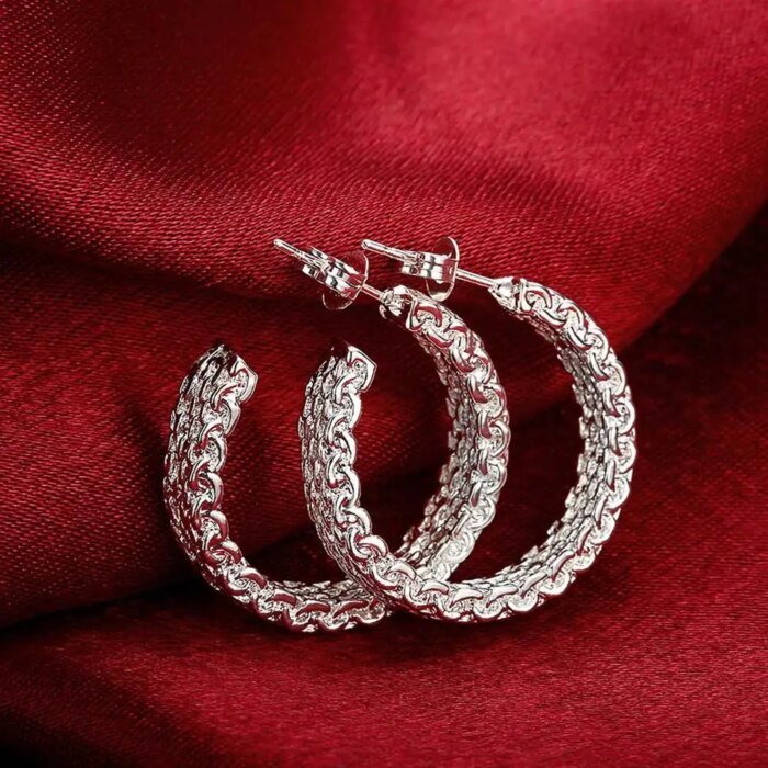Populära Stiftörhängen i 925 Sterling Silver – Kreativa Charms för Dam, Julklapp och Festsmycken - Bild 4