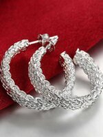 Populära Stiftörhängen i 925 Sterling Silver – Kreativa Charms för Dam, Julklapp och Festsmycken - Bild 3