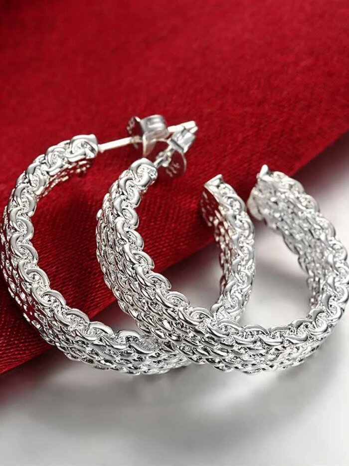 Populära Stiftörhängen i 925 Sterling Silver – Kreativa Charms för Dam, Julklapp och Festsmycken - Bild 3