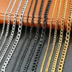 Vnox Herrhalsband med Kubansk Länk – Svart och Guldfärgad Kedja i Rostfritt Stål, Choker Smycke för Herr