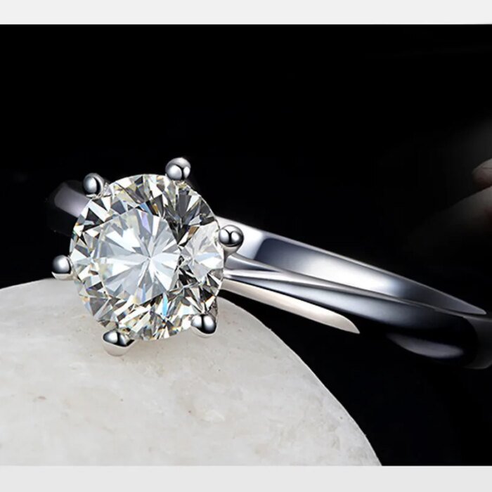 Elegant Vigselring för Dam och Herr – S925 Silverfärgad Ring med Österrikisk Kristall, Förlovnings- och Presentring - Bild 2