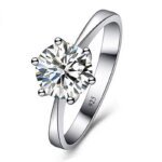 Elegant Vigselring för Dam och Herr – S925 Silverfärgad Ring med Österrikisk Kristall, Förlovnings- och Presentring