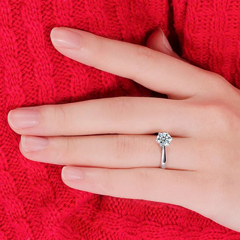 Elegant Vigselring för Dam och Herr – S925 Silverfärgad Ring med Österrikisk Kristall, Förlovnings- och Presentring