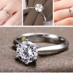 Elegant Vigselring för Dam och Herr – S925 Silverfärgad Ring med Österrikisk Kristall, Förlovnings- och Presentring - Bild 3