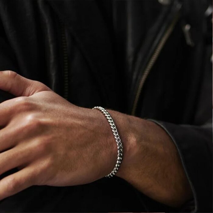 Vnox 3–11 mm Kraftigt Miami Curb Chain Armband för Män, Rostfritt Stål Cuban Link Kedjearmband, Klassisk Punk Smyckeaccessoar - Bild 2