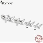 Bamoer CZ Örhängen med Stav, 925 Sterling Silver Platinapläterade Runda Cubic Zirconia Stiftörhängen, Hypoallergena 4–7 mm - Bild 4