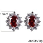 Huitan Eleganta örhängen med oval zirkonia – Glittrande statement-smycke för bröllop och fest - Bild 5