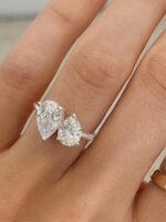 Asglam – Klassisk ring i 925 sterling silver med vattendroppsformad zirkonia - Bild 2