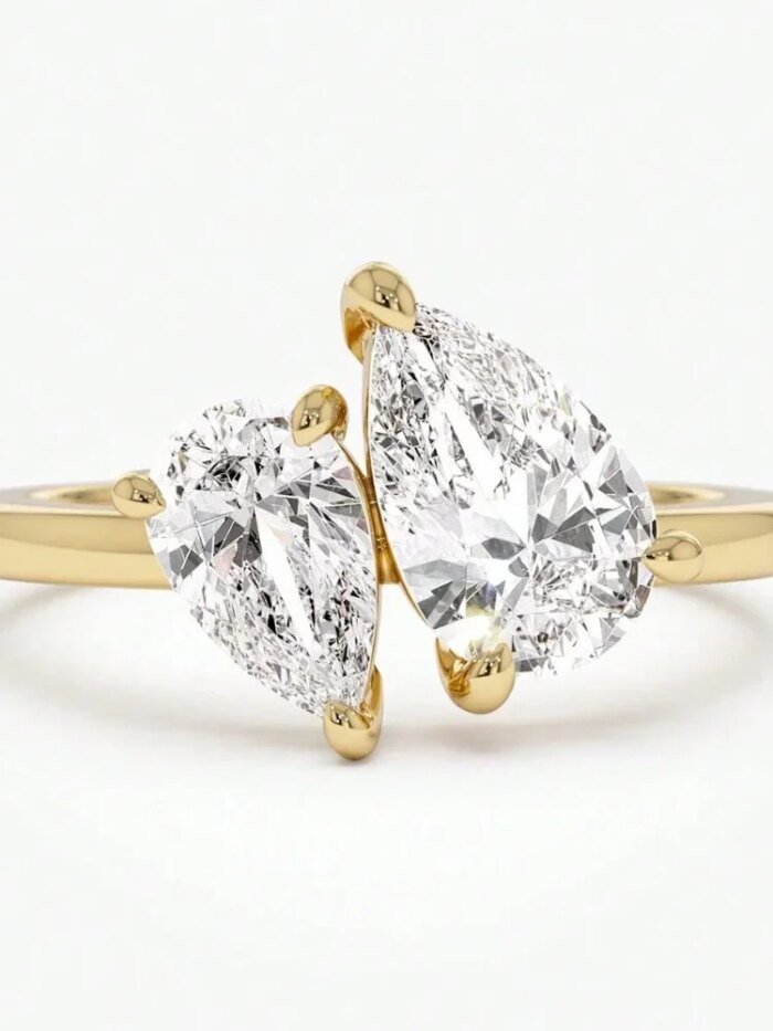 Asglam – Klassisk ring i 925 sterling silver med vattendroppsformad zirkonia - Bild 3