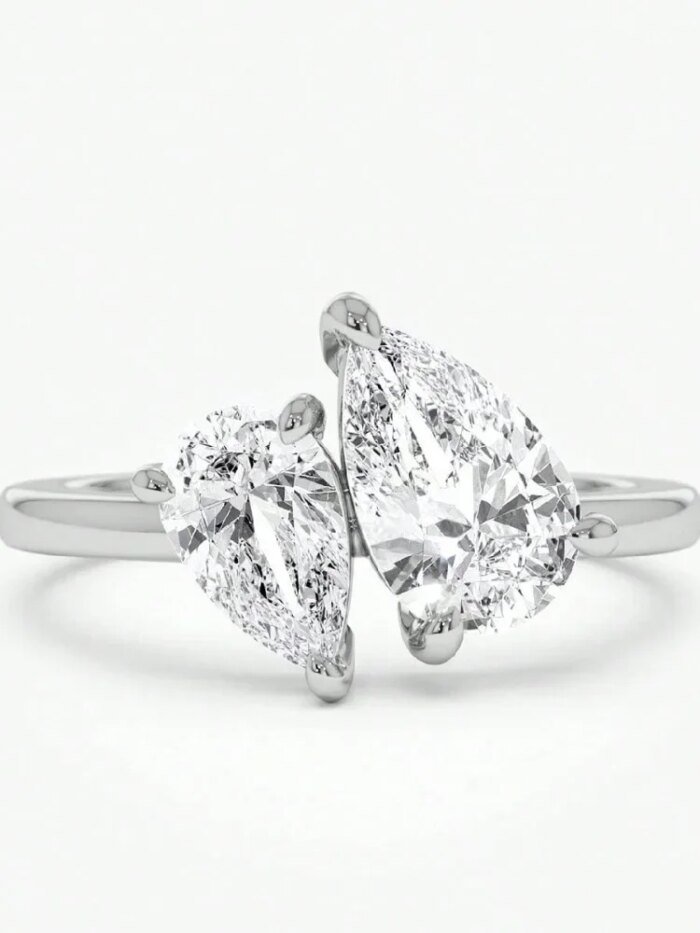 Asglam – Klassisk ring i 925 sterling silver med vattendroppsformad zirkonia - Bild 4
