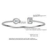 Lyxigt Geometriskt Guldtonat Armring för Kvinnor, Cubic Zirconia Armband i Modern Design för Fest och Vardag - Bild 6