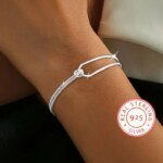 Minimalistiskt armband i S925-silver – Geometrisk collage-design för en elegant look