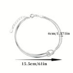 Minimalistiskt armband i S925-silver – Geometrisk collage-design för en elegant look - Bild 2
