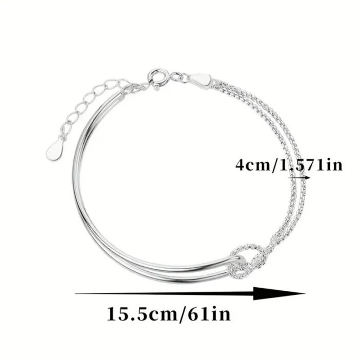 Minimalistiskt armband i S925-silver – Geometrisk collage-design för en elegant look - Bild 2