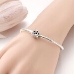 Klassiskt armband i 925 sterling silver – Ormkedja med hjärtlås för berlocker - Bild 5