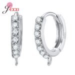 Koreanska smyckesdetaljer för DIY – Örhängesdelar i äkta 925 sterling silver med kristall - Bild 2