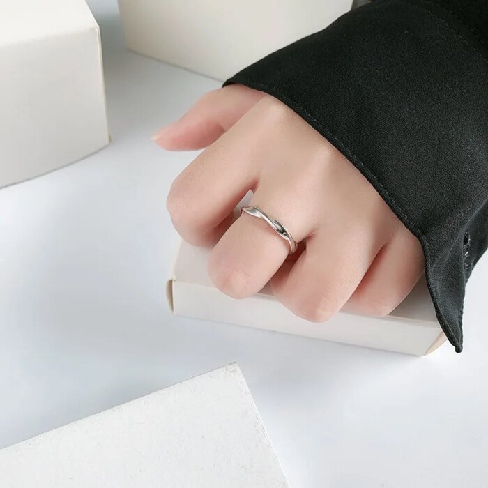 Enkla tvinnade ringar i 925 sterling silver – Stilren design för bröllop och fina smyckesgåvor - Bild 3