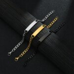 Kraftigt punk-armband i guldfärgat rostfritt stål – Trendig handkedja för par och unisex-stil