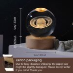 3D-kristallkula med LED-belysning – Galax och planeter - Bild 2