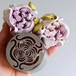 Stor rysk tyll i rostfritt stål för vackra blommor i kräm - Bild 2