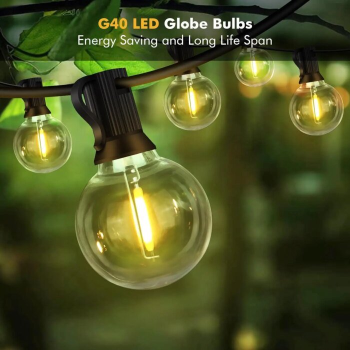 G40 LED-ljusslinga för utomhusbruk – Stämningsfull belysning för trädgården - Bild 3