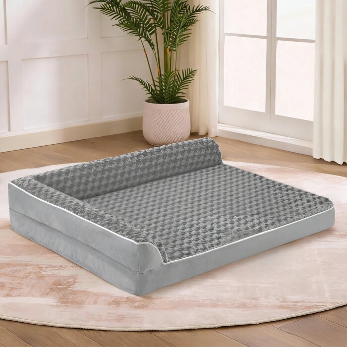 Ortopedisk hundbädd med memory foam och tvättbart överdrag för stora hundar - Bild 4