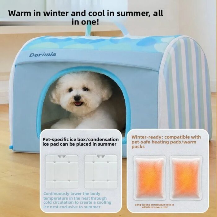 Svalkande hundkoja inomhus och vikbart djurtält för alla säsonger - Bild 5