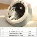 Söt och mjuk kattsäng med mysig grottdesign för djup sömn - Bild 4