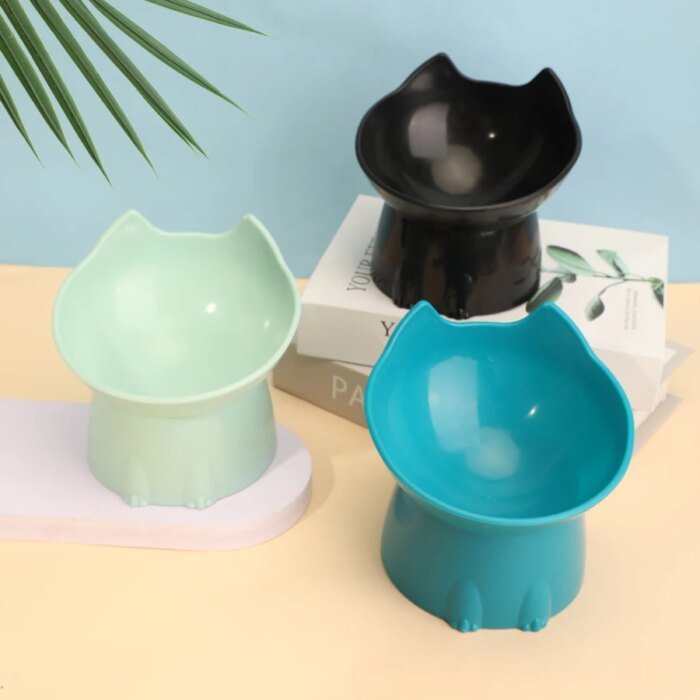 Upphöjd matskål för katt med nackskydd och tippskydd - Bild 4