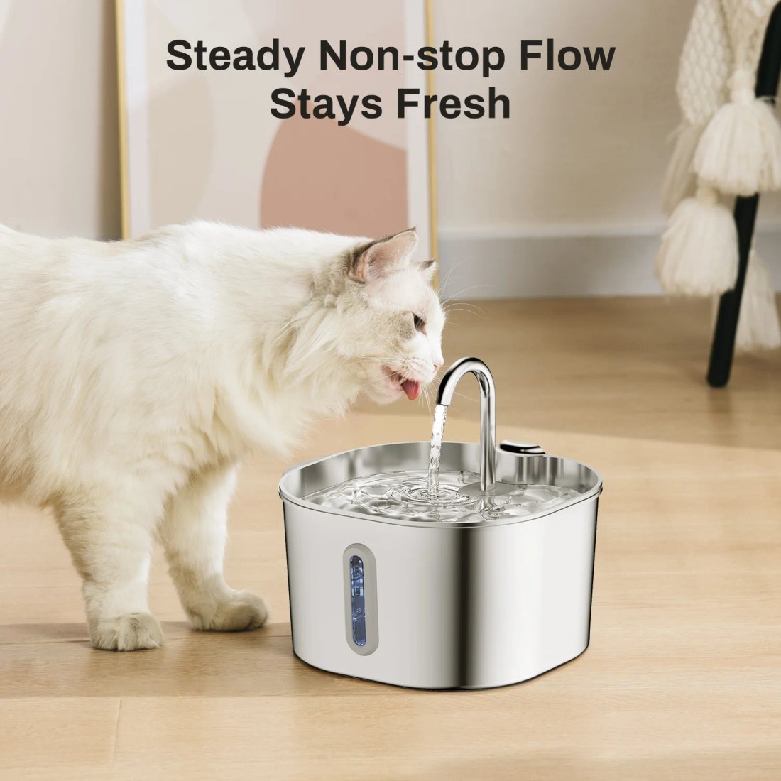 ZYFeeder automatisk vattenfontän i rostfritt stål för katt och hund ZYFeeder automatisk vattenfontän i rostfritt stål för katt och hund