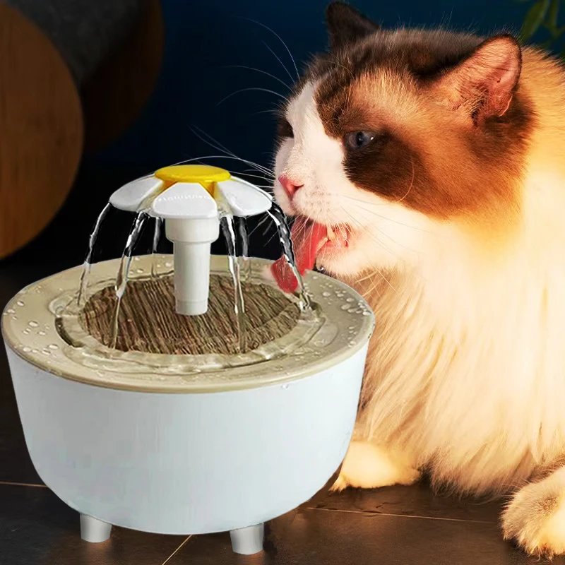 Automatisk vattenfontän för katt med tystgående USB-pump och filter