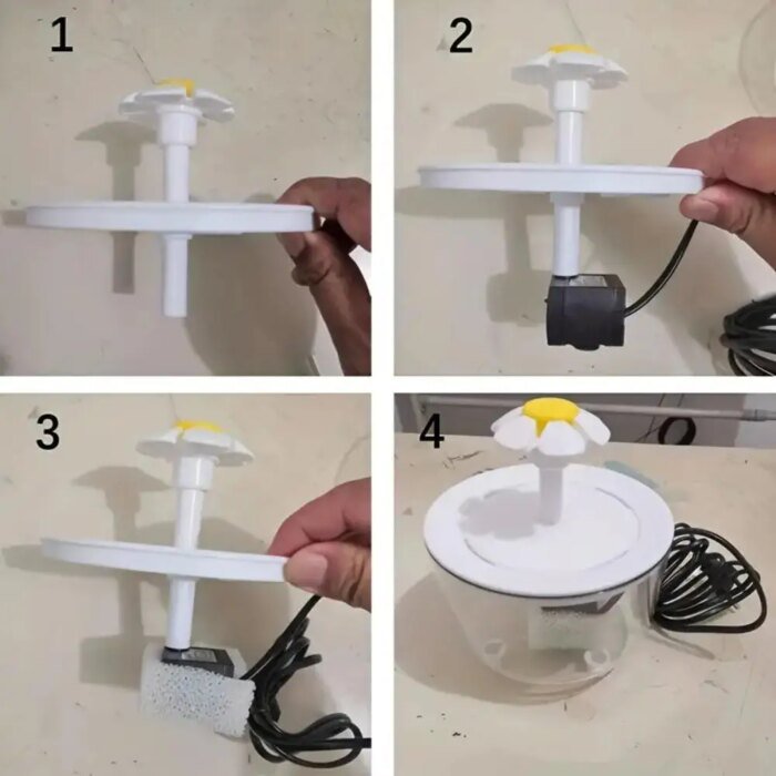 Automatisk vattenfontän för katt med tystgående USB-pump och filter - Bild 5