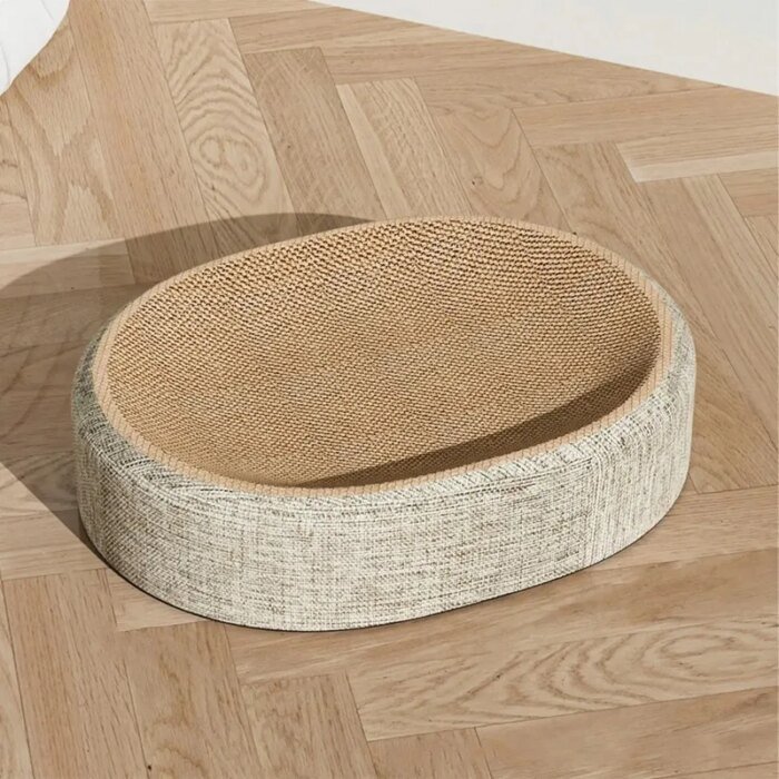 2-i-1 oval klösbräda och kattbädd i slitstarkt material - Bild 4